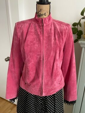 Valerie Stevens Pink Suede Zip Jacket